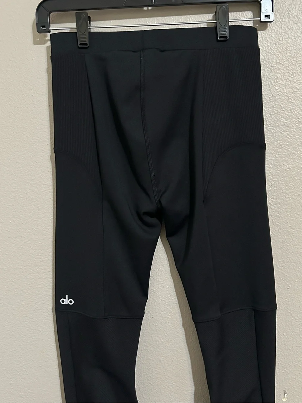 ALO Yoga Black Ribbed High Waist Goddess Athletic Leggings Women’s Size Small